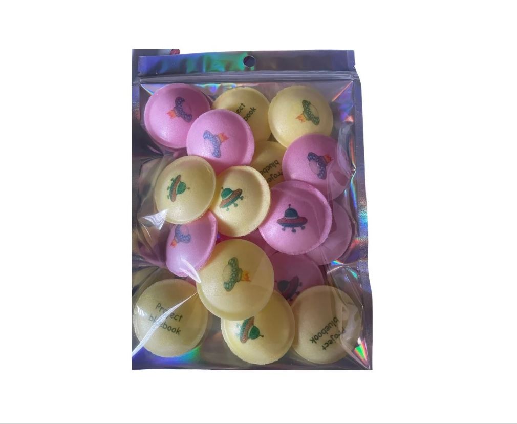 personalised flying saucers personalised retro sweets UFO sweets personalised gift for him gift for her party bag gift