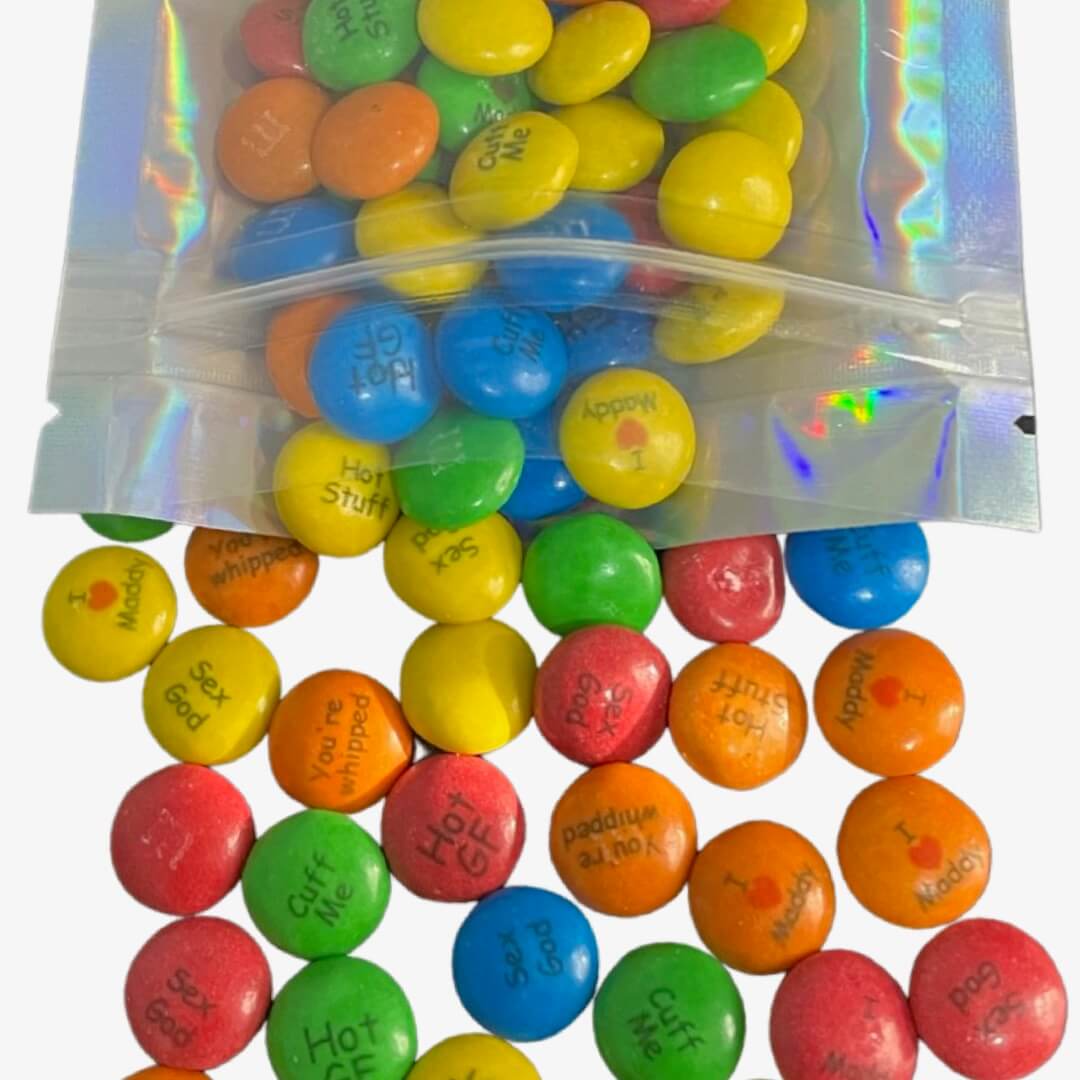 m&m chocolate close up love
