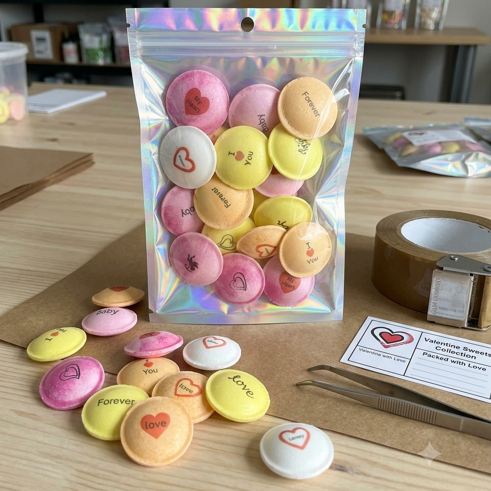 personalised retro sherbet flying saucers for wedding party favours