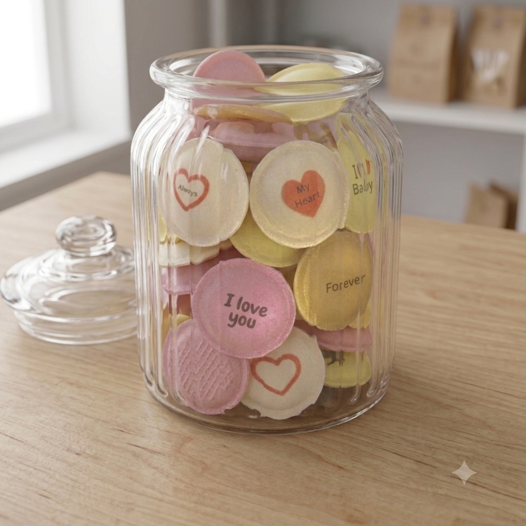 personalised retro sherbet flying saucers for wedding party favours