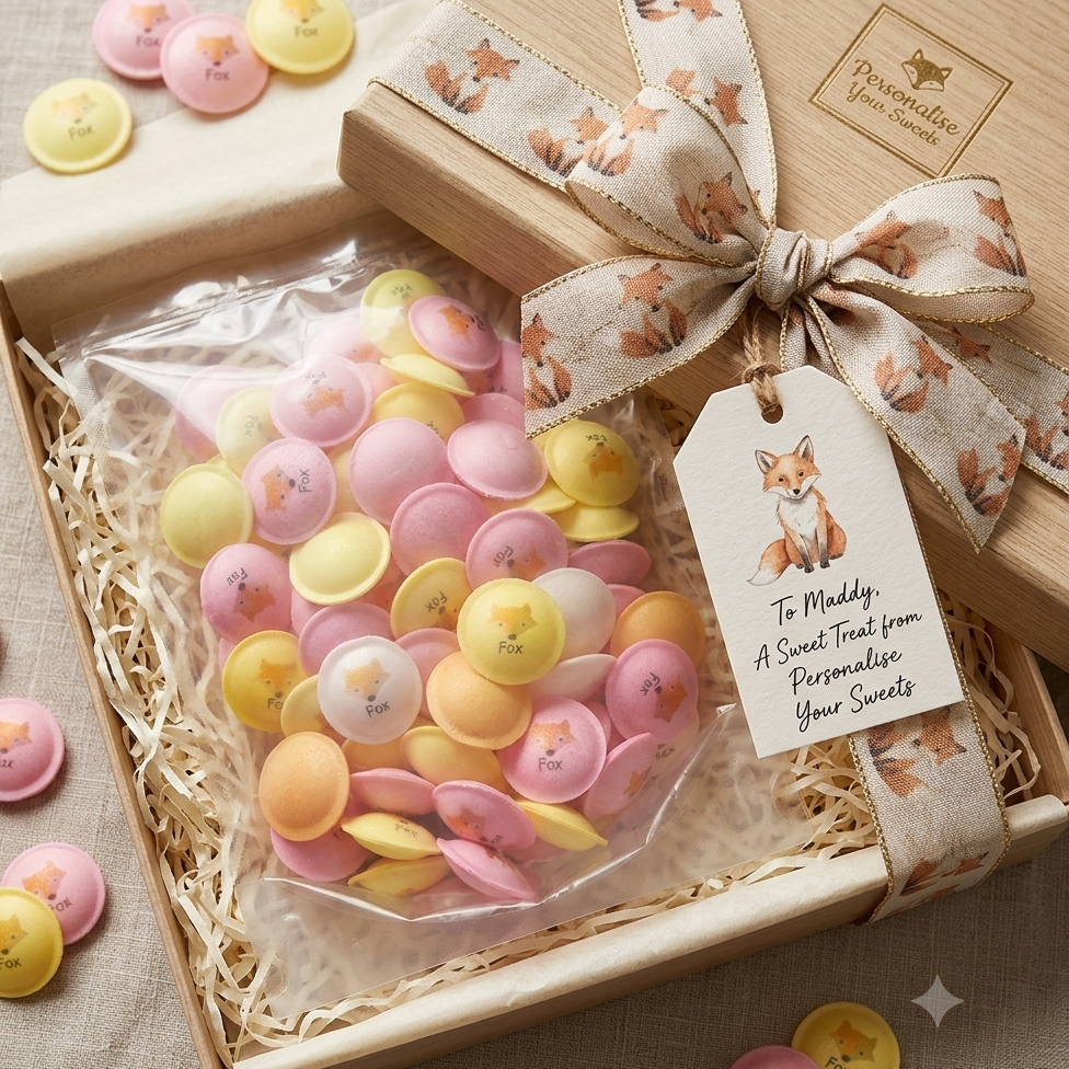 personalised retro sherbet flying saucers for wedding party favours