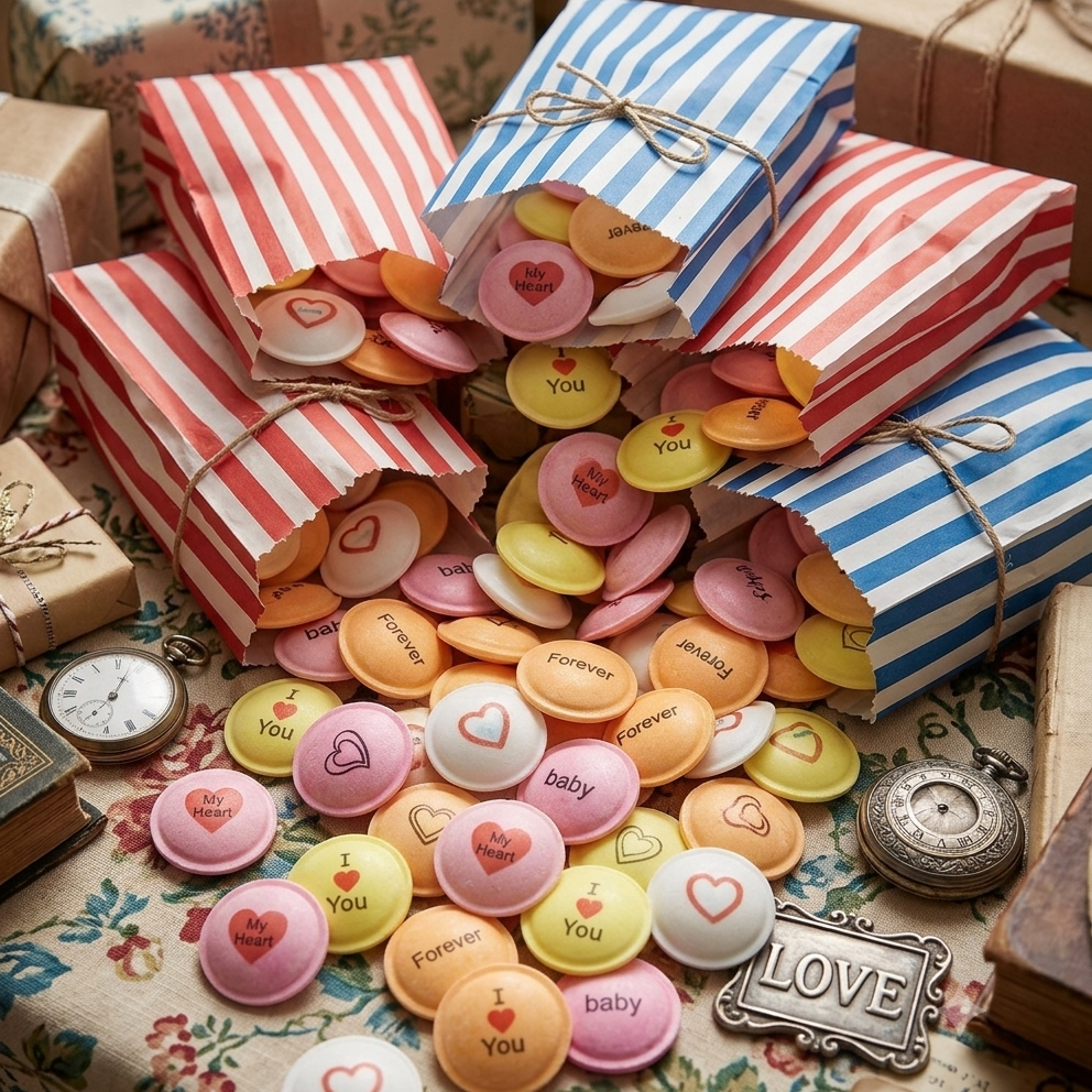 personalised retro sherbet flying saucers for wedding party favours