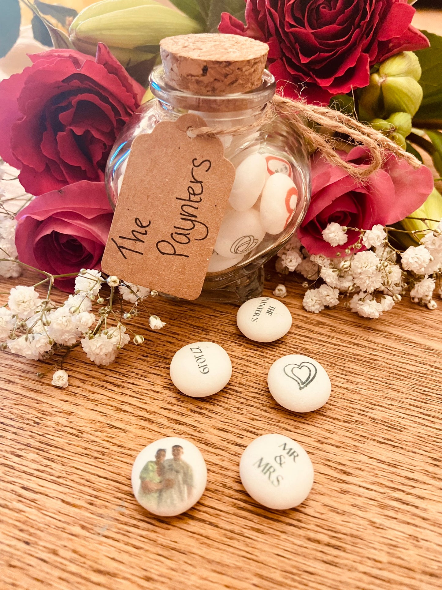 Personalised wedding favour jars UK