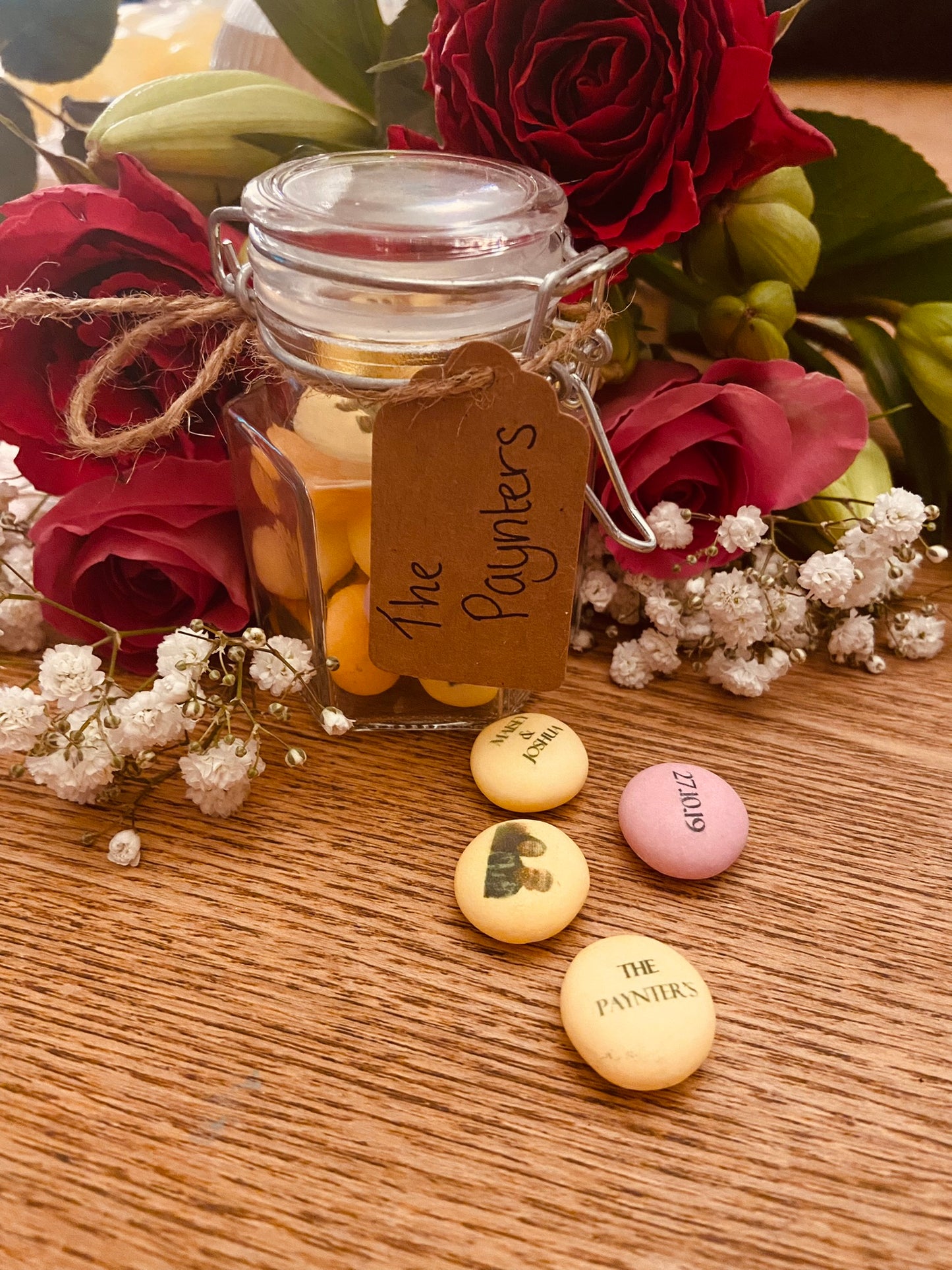 Personalised wedding favour jars UK