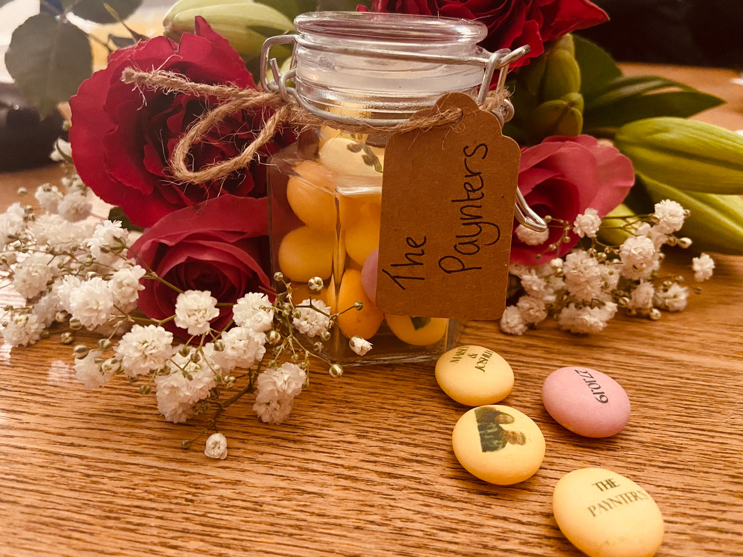 Personalised wedding favour jars UK